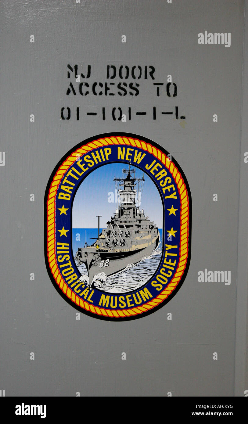 USS New Jersey Museum, emblem. Stock Photo