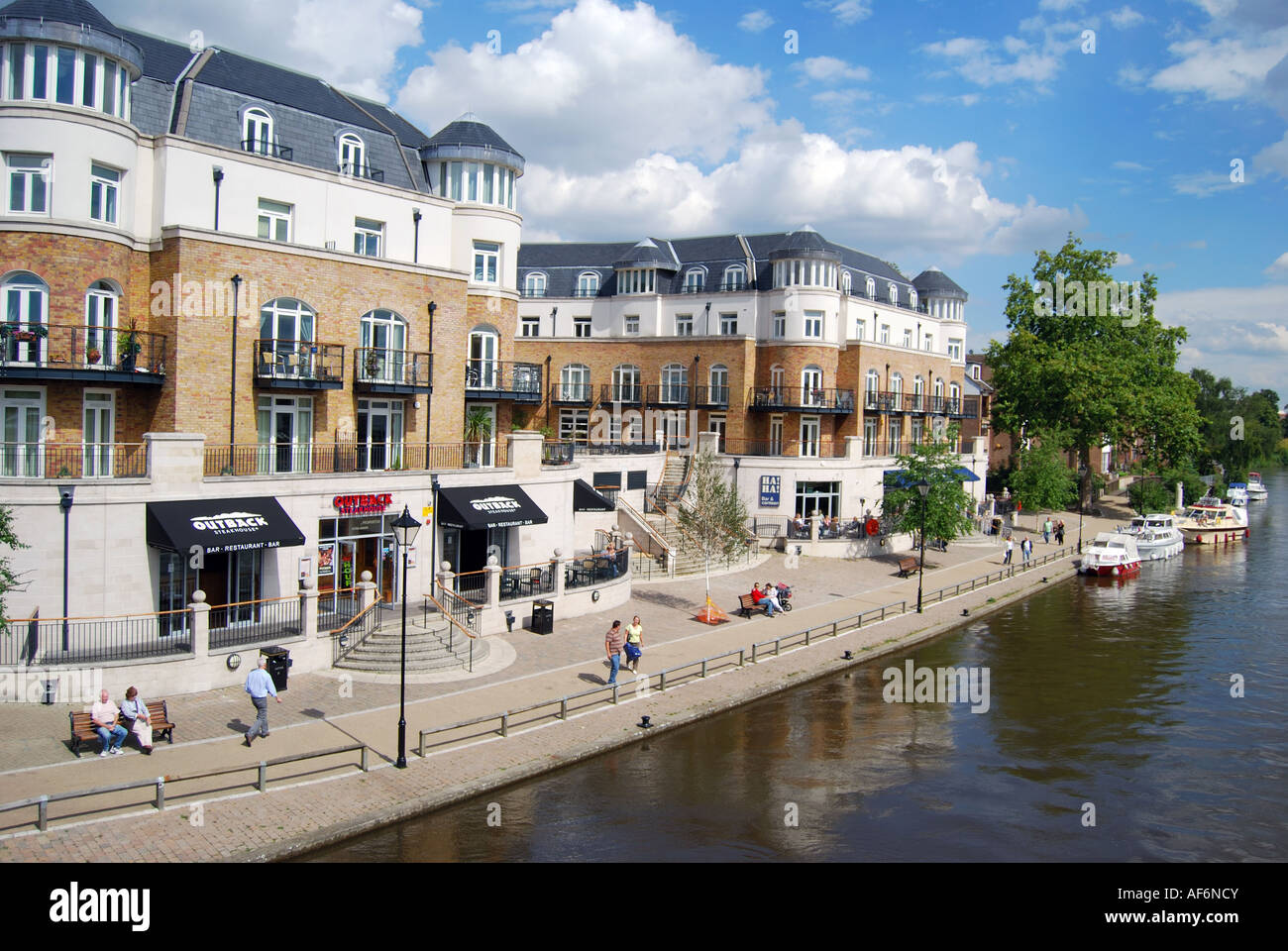 Riverside promenade, Thames Edge, StainesuponThames, Surrey, England