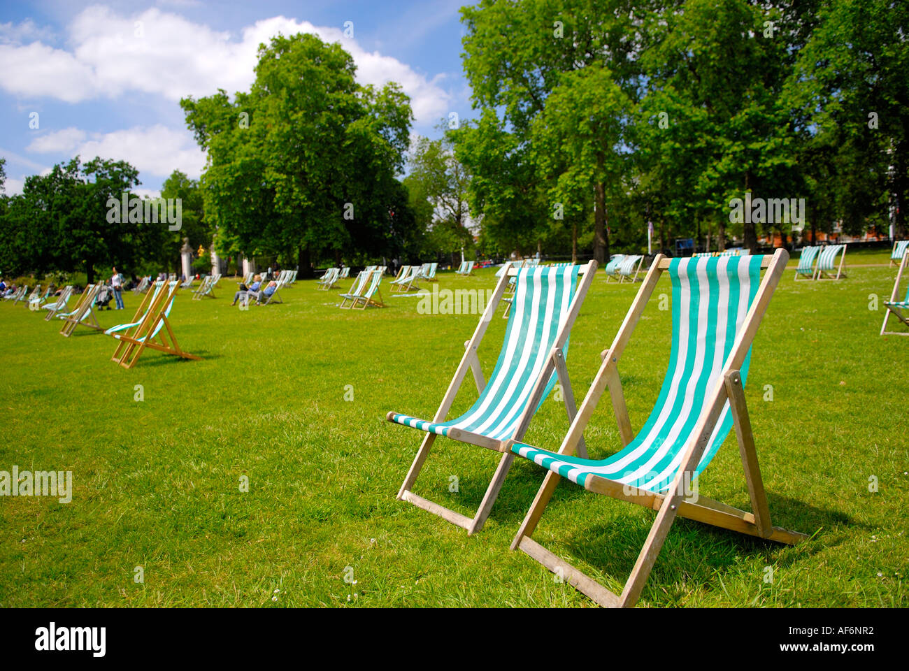 Deck chairs St James Park London Stock Photo - Alamy
