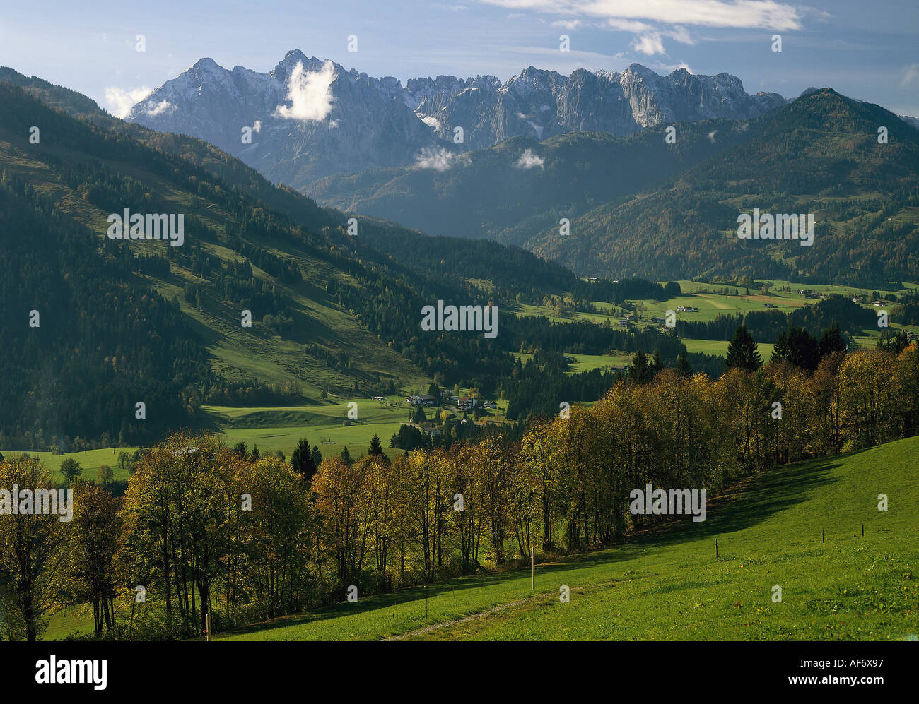 geography / travel, Austria, Tyrol, landscape / landscapes, Wilder Kaiser, near Kössen, Additional-Rights-Clearance-Info-Not-Available Stock Photo
