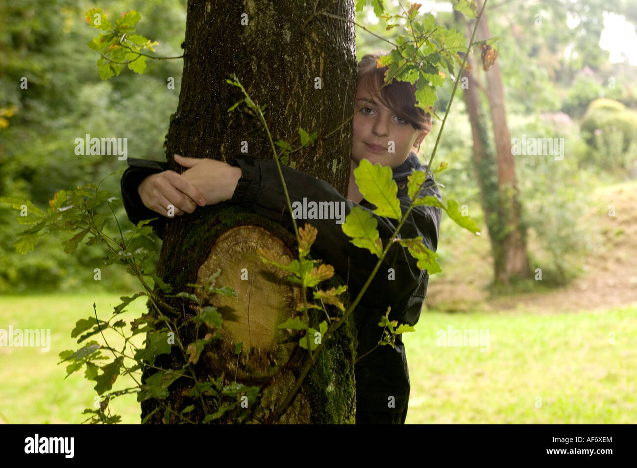Tree hugger UK 2007 Stock Photo