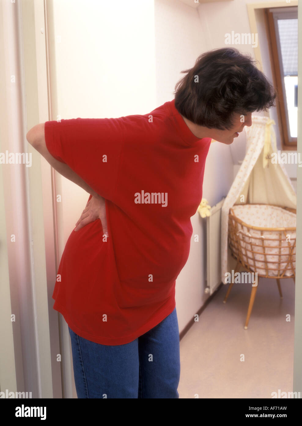 Pregnant woman with contractions Stock Photo Alamy