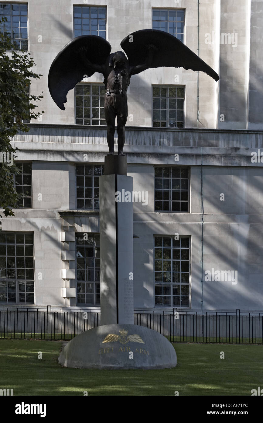 Statue or sculpture memorial to Fleet Air Arm outside MOD Ministry of