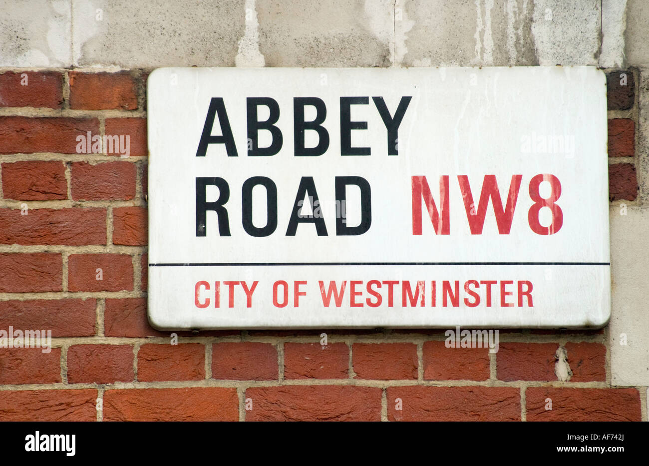 Sign at Abbey Road,London. Stock Photo