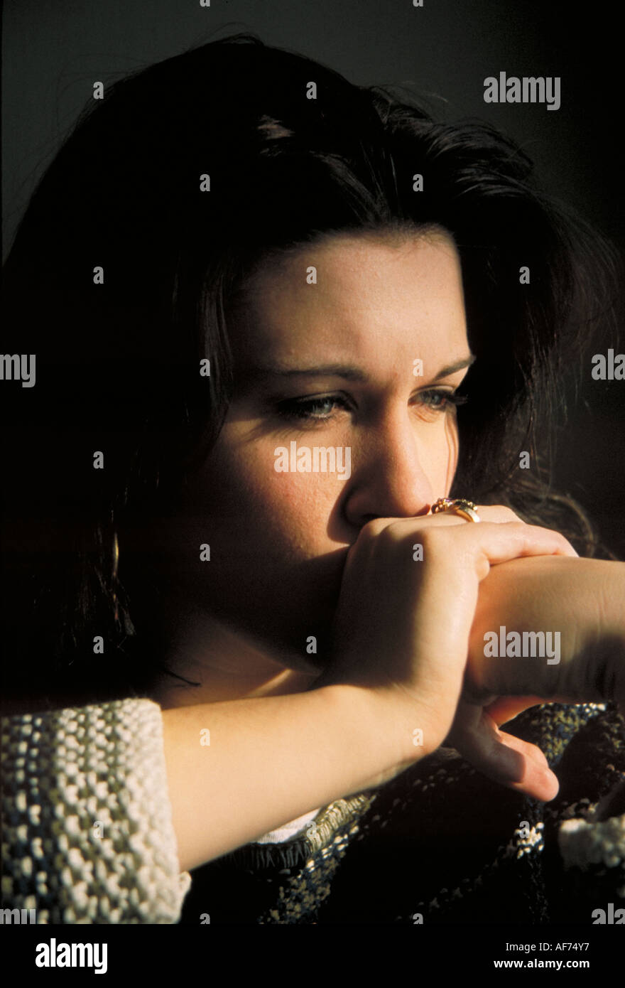 Thoughtful teenage girl. St. Paul, Minnesota Stock Photo Alamy