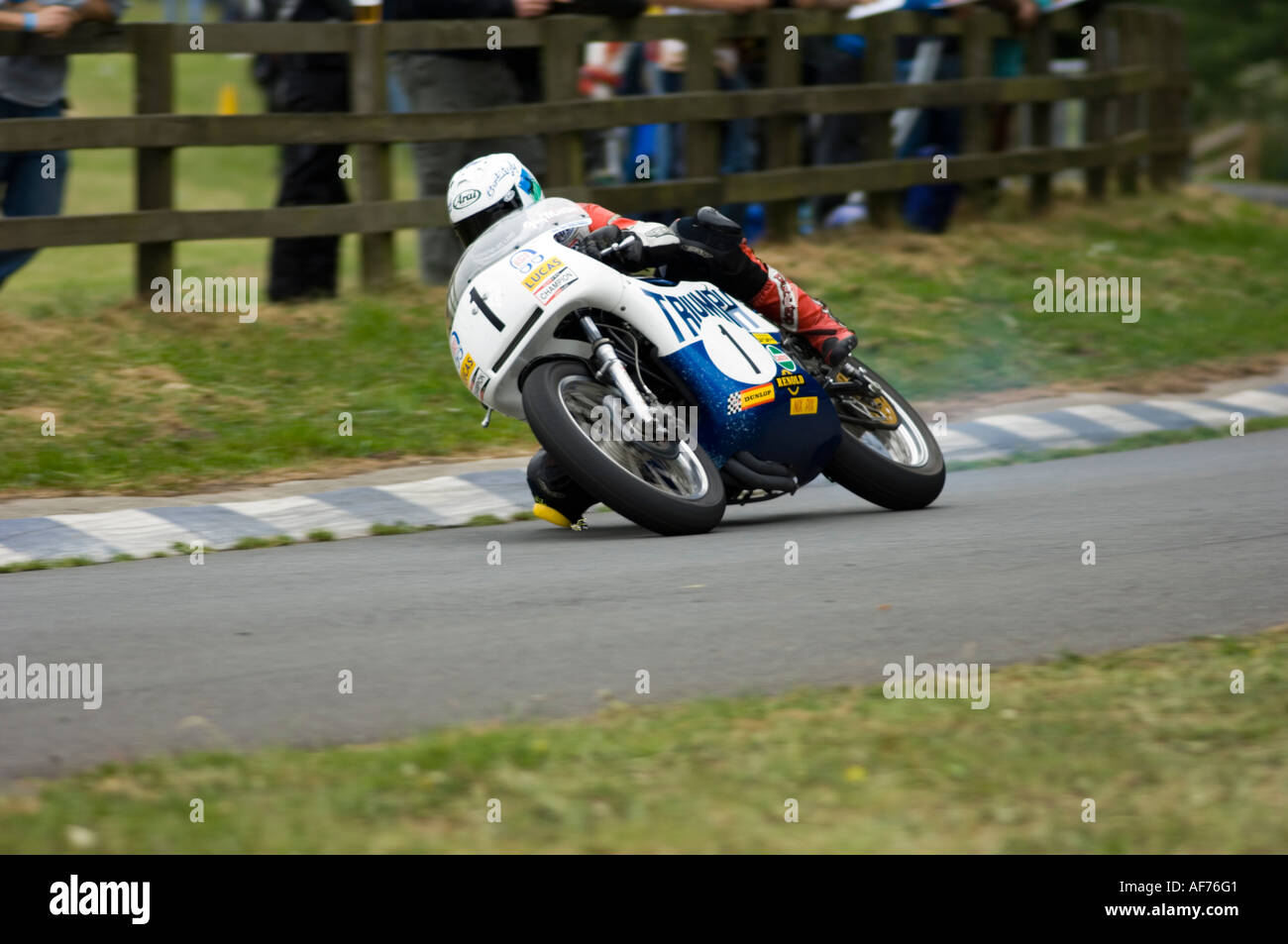 Guy Martin on The 750cc Triumph Trident Stock Photo