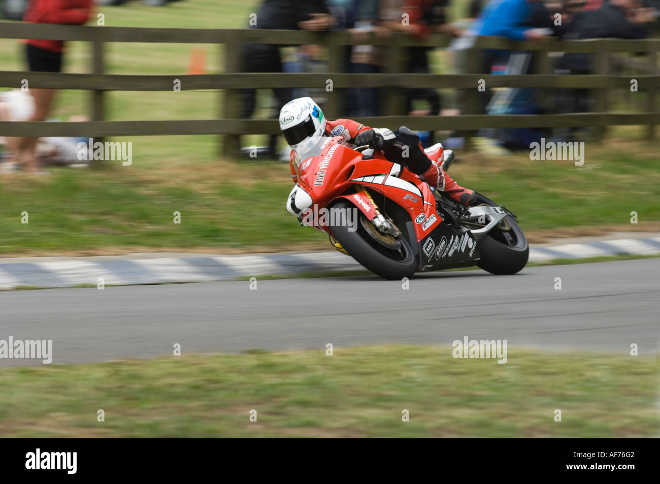 Guy Martin on the Yamaha R1000 superbike Stock Photo