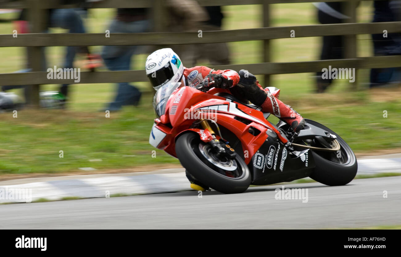 Guy Martin Riding a Yamaha Superbike Stock Photo
