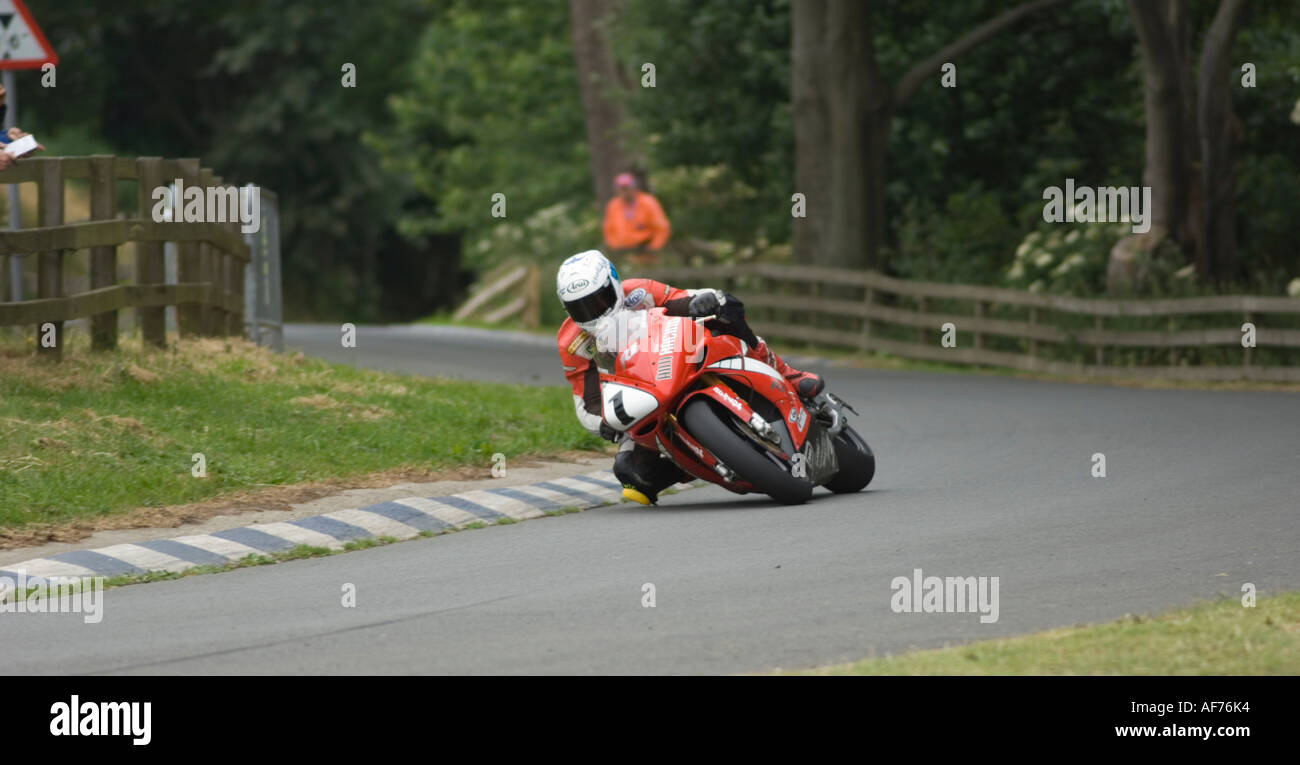 Guy Martin in first place in the superbike race Stock Photo