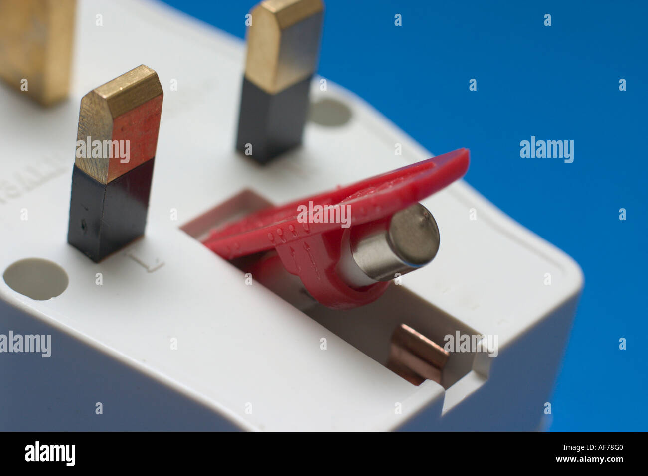 fuse on adaptor plug Stock Photo