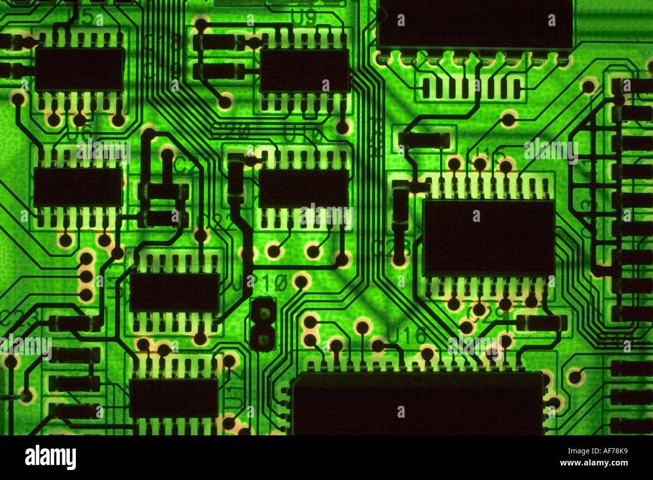 electronic circuit board with many ICs Stock Photo Alamy