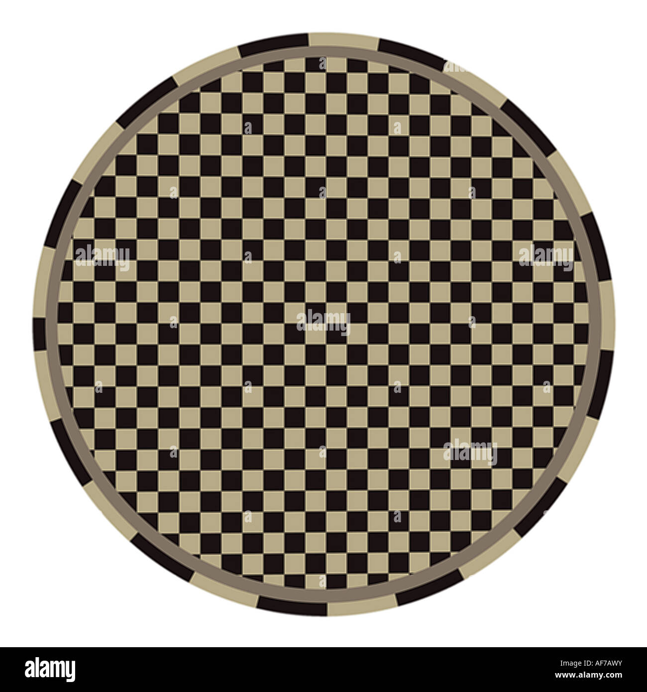 3d rendered image of a checkerboard wheel Stock Photo
