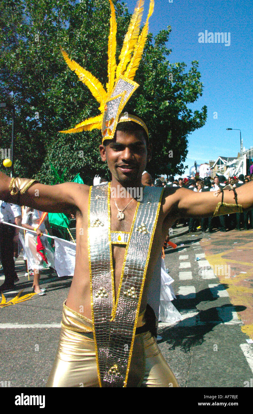 UK -  England. London. Male costume dancer at Notting Hill Carnival. Stock Photo
