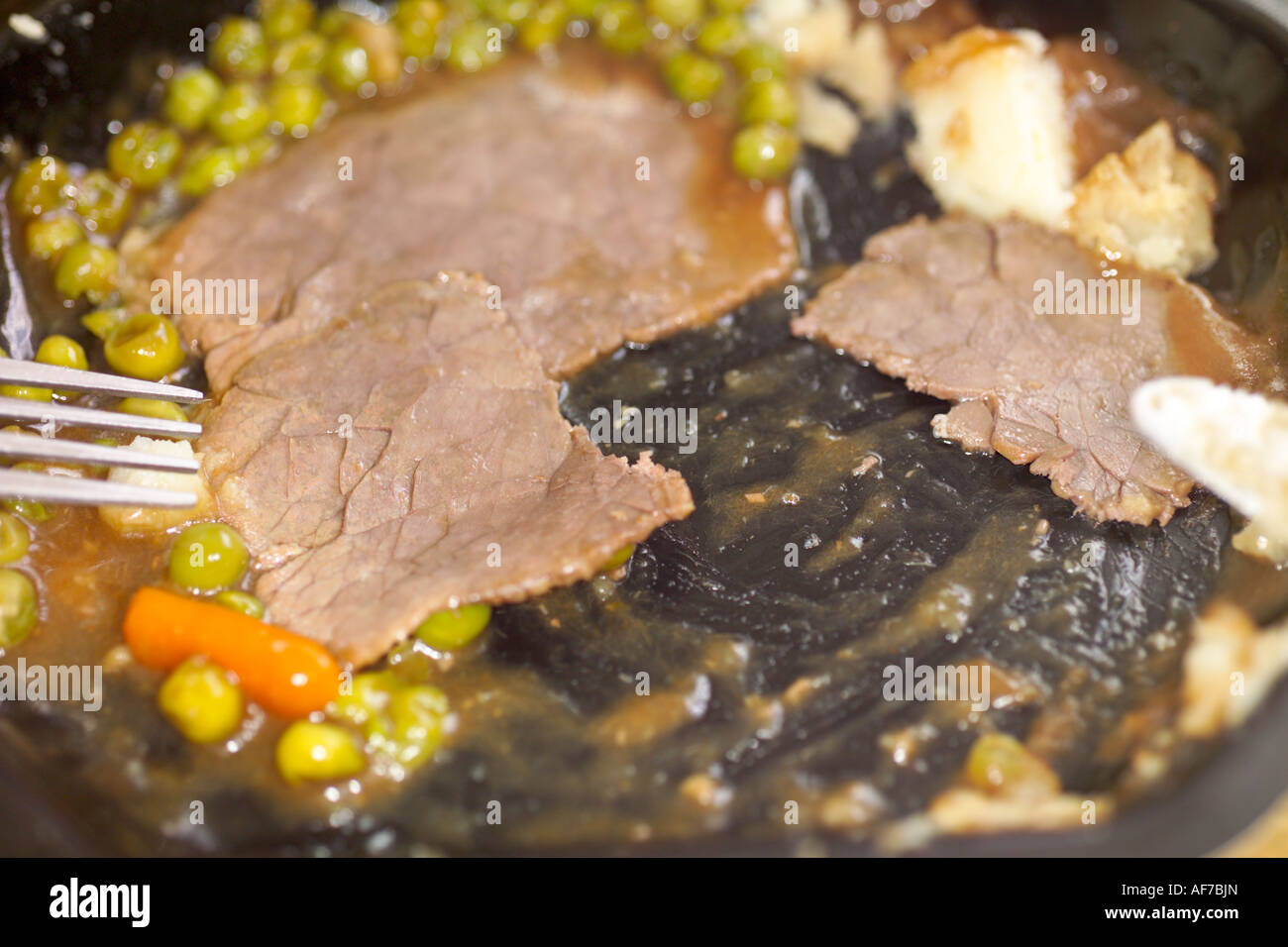 Roast beef TV dinner Stock Photo Alamy