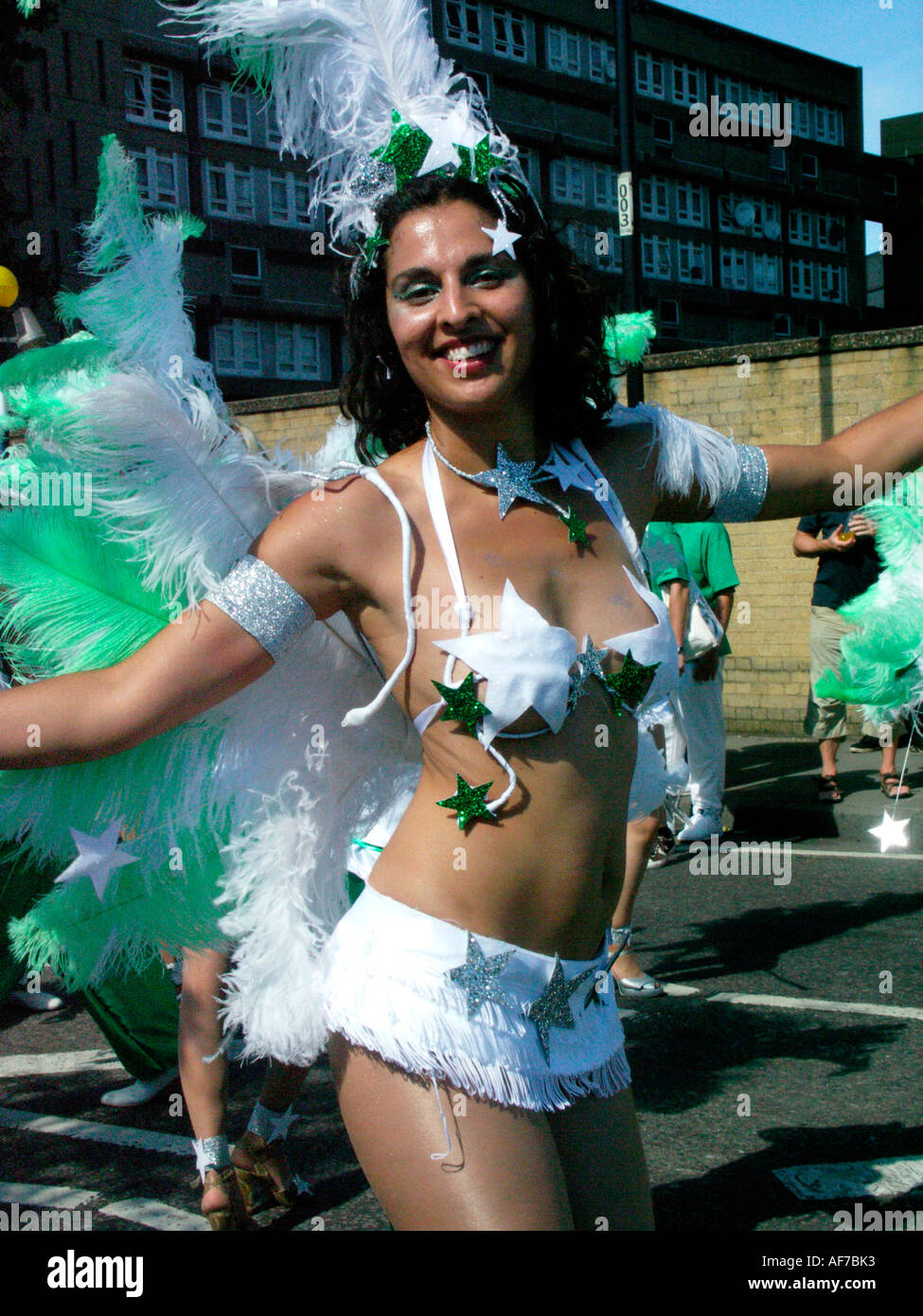 Young woman dancer at Notting Hill Carnival. London. Ungland. UK Stock Photo