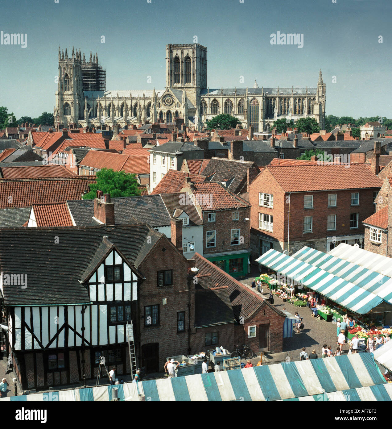 United Kingdom. England. York Minster Cathedral & city. Old market