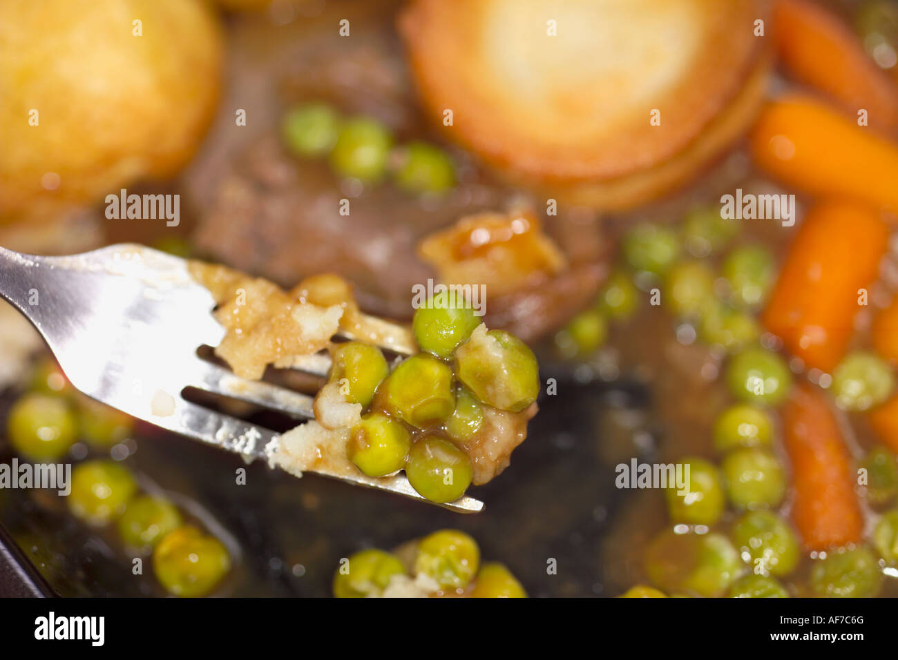 Roast beef TV dinner Stock Photo Alamy