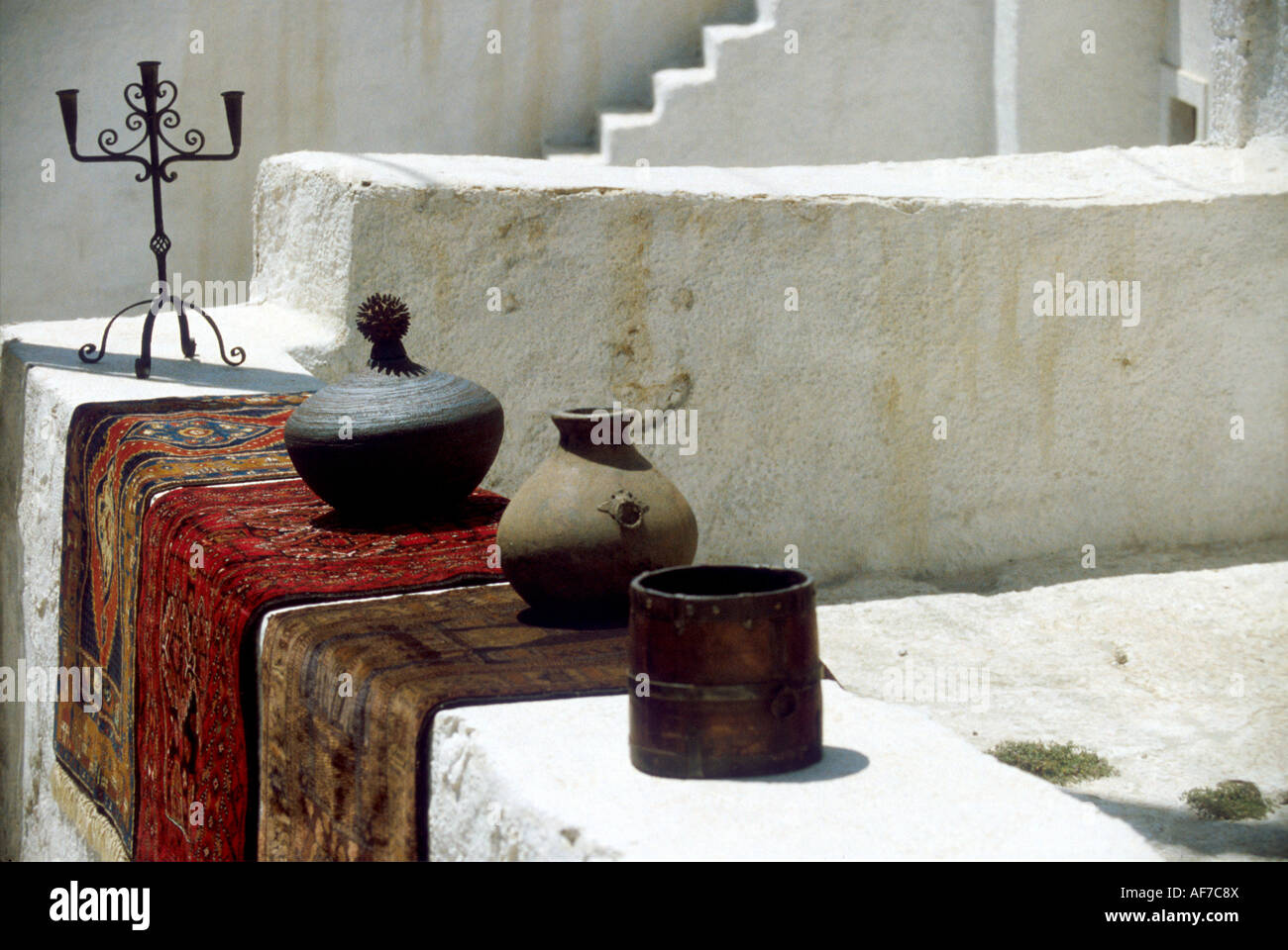 pottery in Santorini Greece Stock Photo Alamy