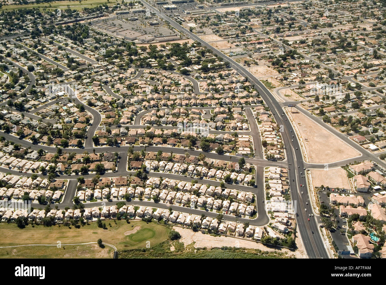 Aerial view of a residential area in Las Vegas City north side. Nevada