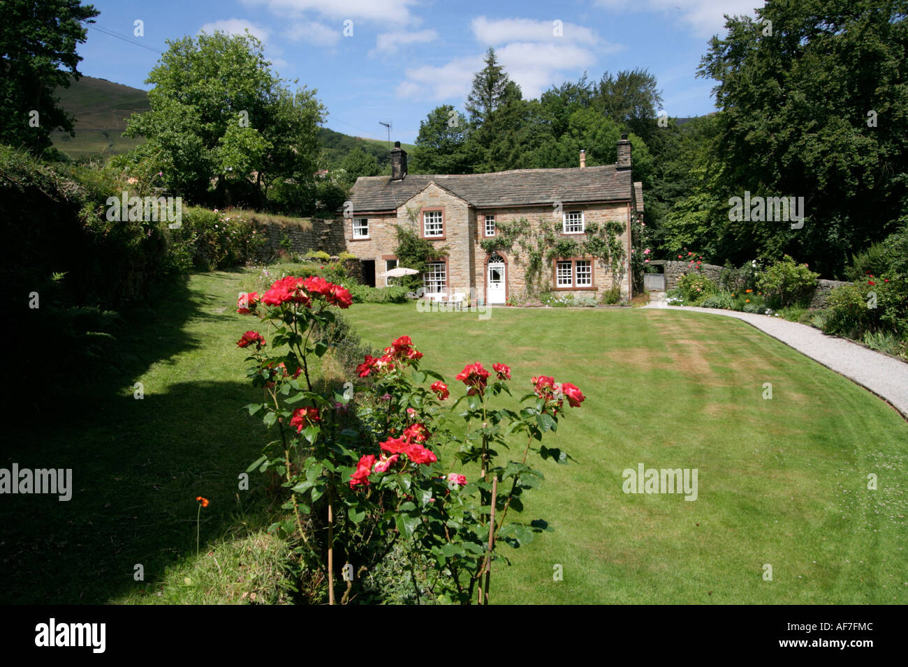 the old parsonage edale high summer derbyshire peak district england uk gb Stock Photo