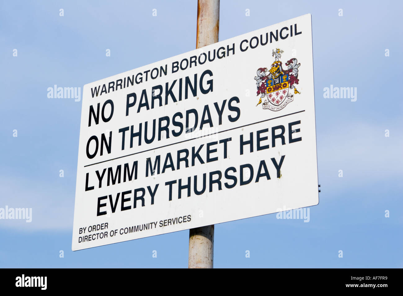 Sign at Lymm Market Stock Photo
