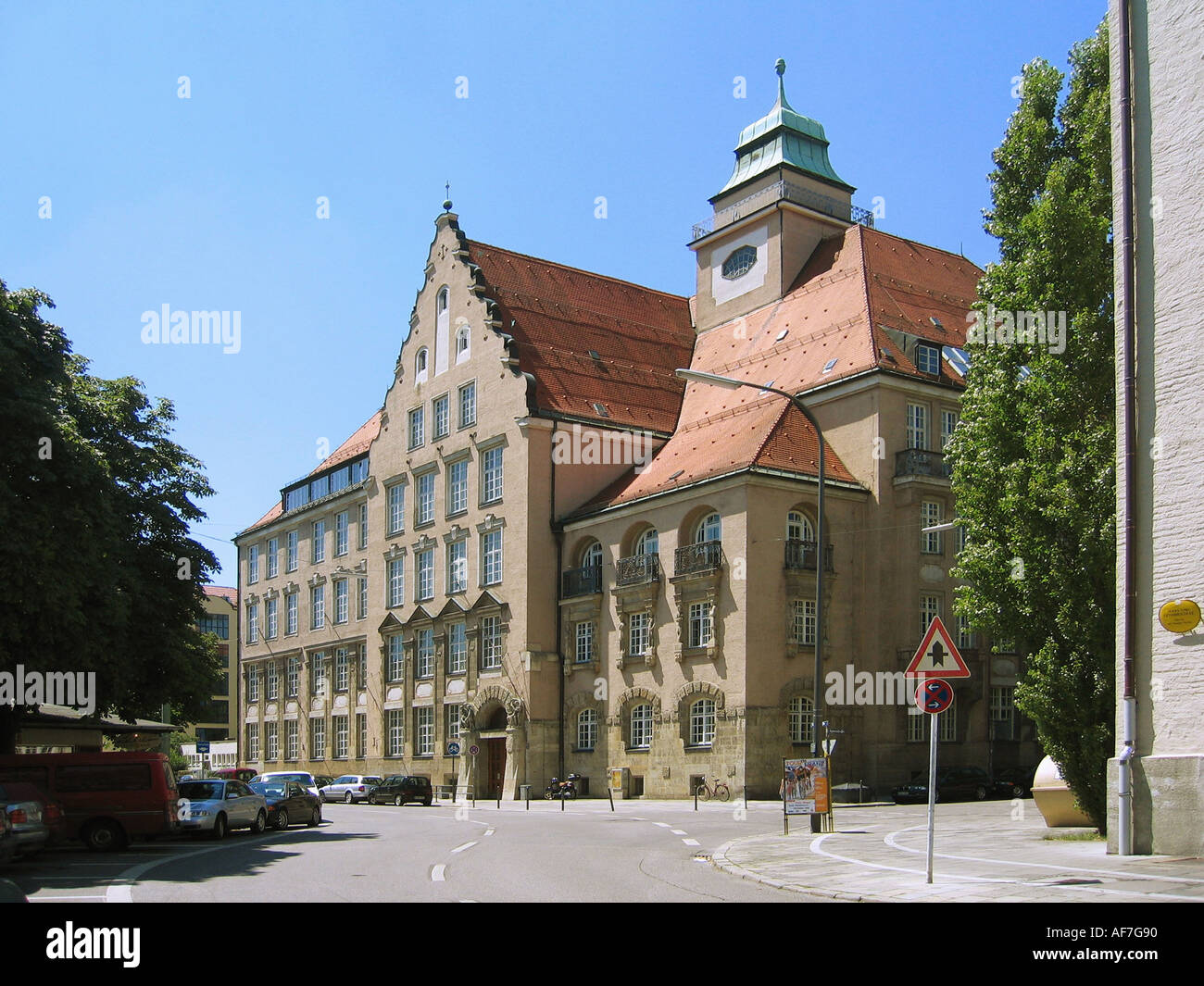 geography / travel, Germany, Bavaria, Munich, Gisela Gymnasium, built by Kajetan Pacher in 1904, exterior view, Additional-Rights-Clearance-Info-Not-Available Stock Photo