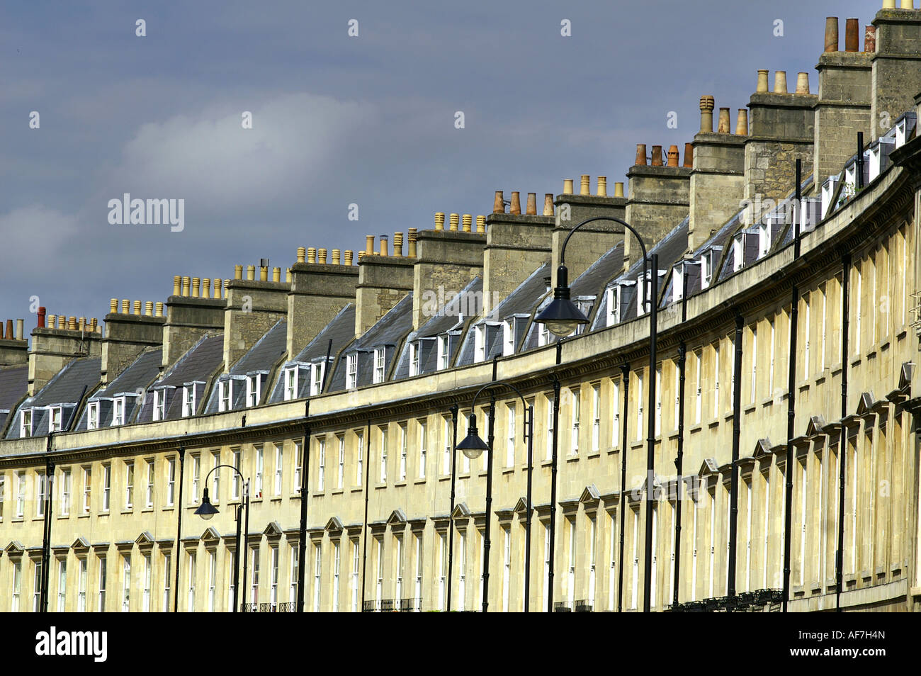 Row of tenement houses. front, elevation, property. Bath. England, UK ...