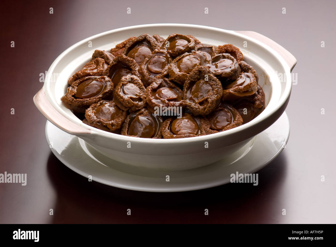 Chinese Food Braised Dried Abalone in Oyster Sauce Stock Photo Alamy