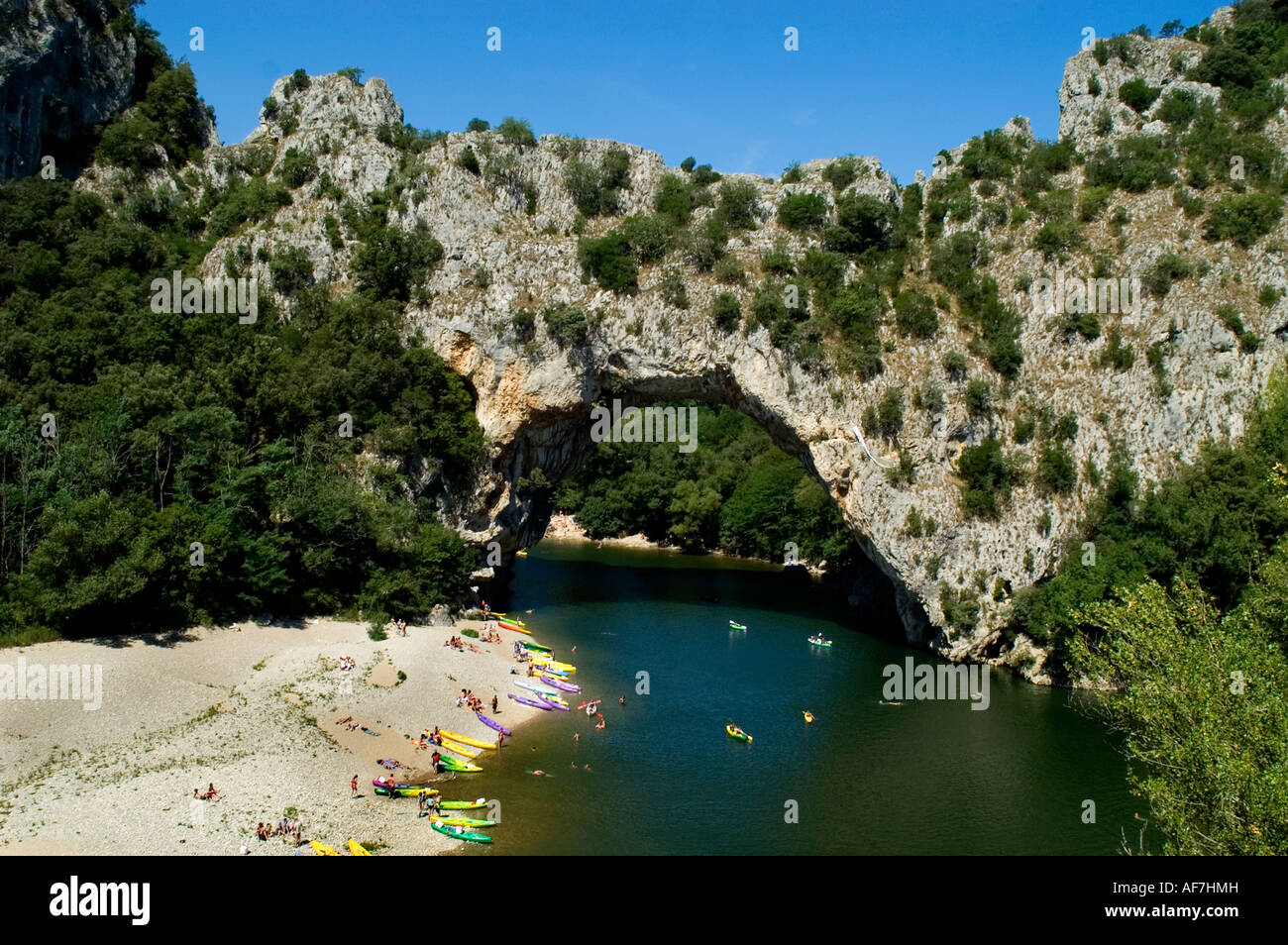 Natural Arch Gorges the Ardeche river Vallon pont d Arc France French ...