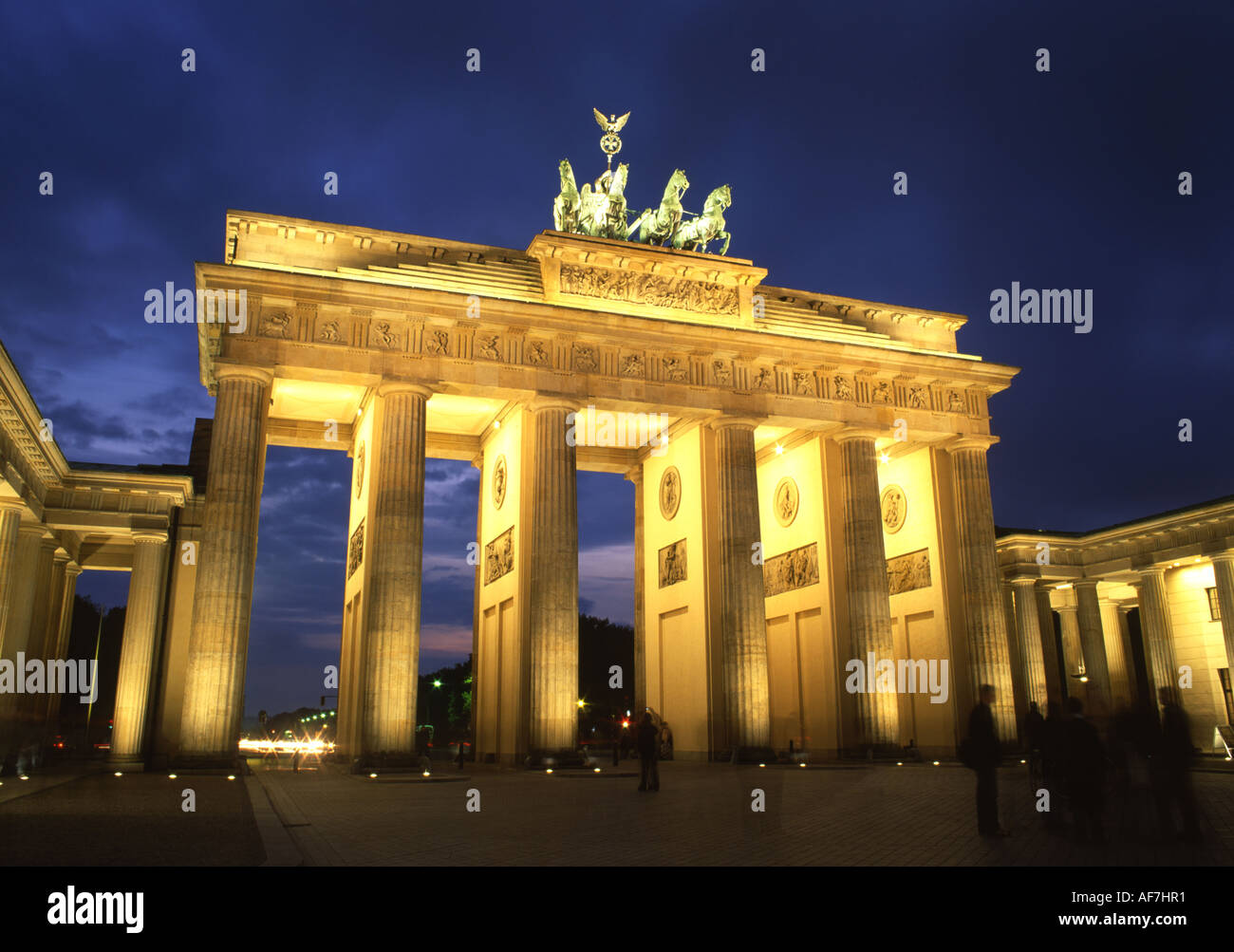 Brandenburg Gate Brandenburger Tor Night twilight view Mitte Berlin Brandenburg Germany Stock Photo