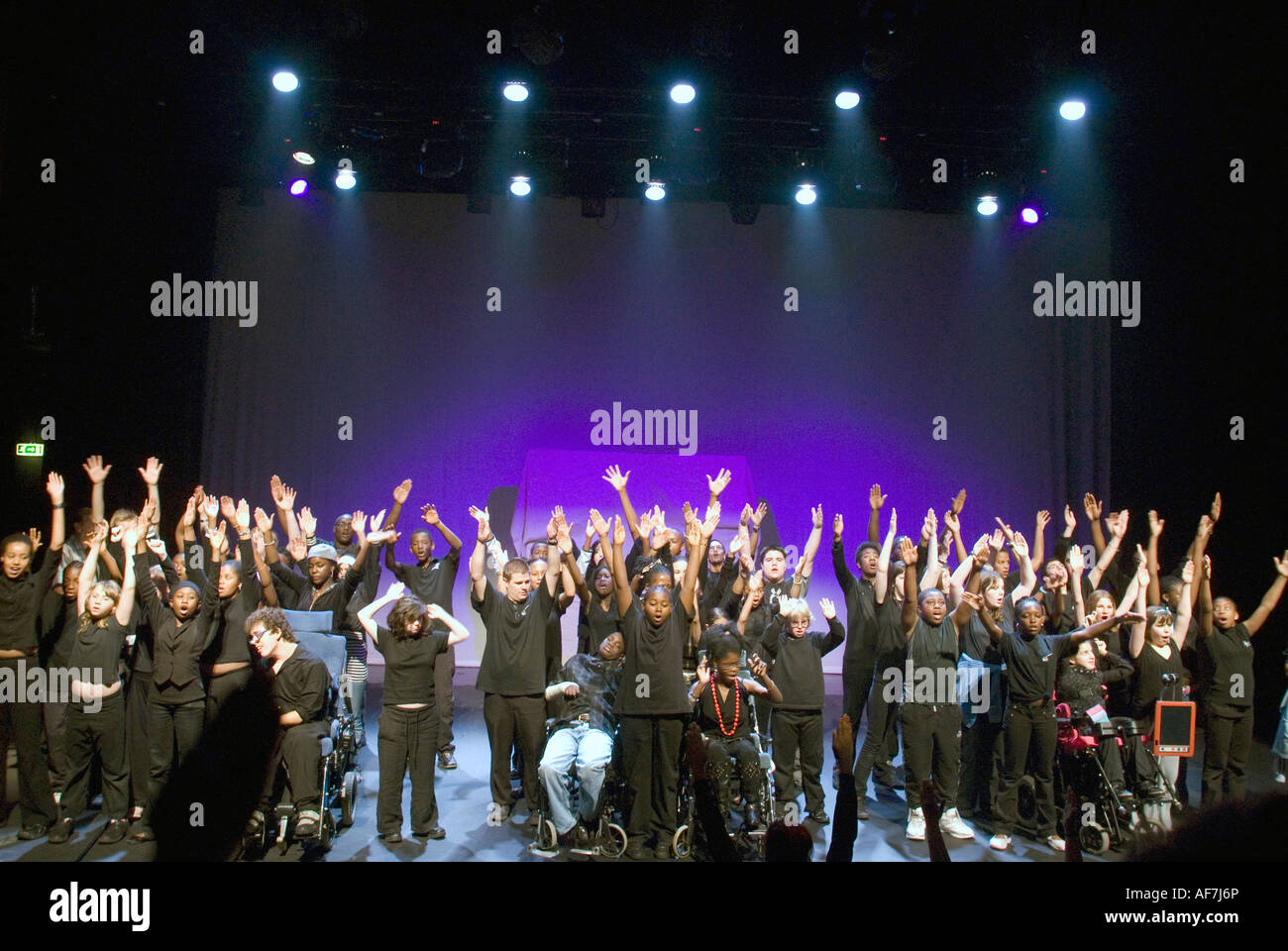 Youth theatre group in rehearsal, London, UK Stock Photo Alamy