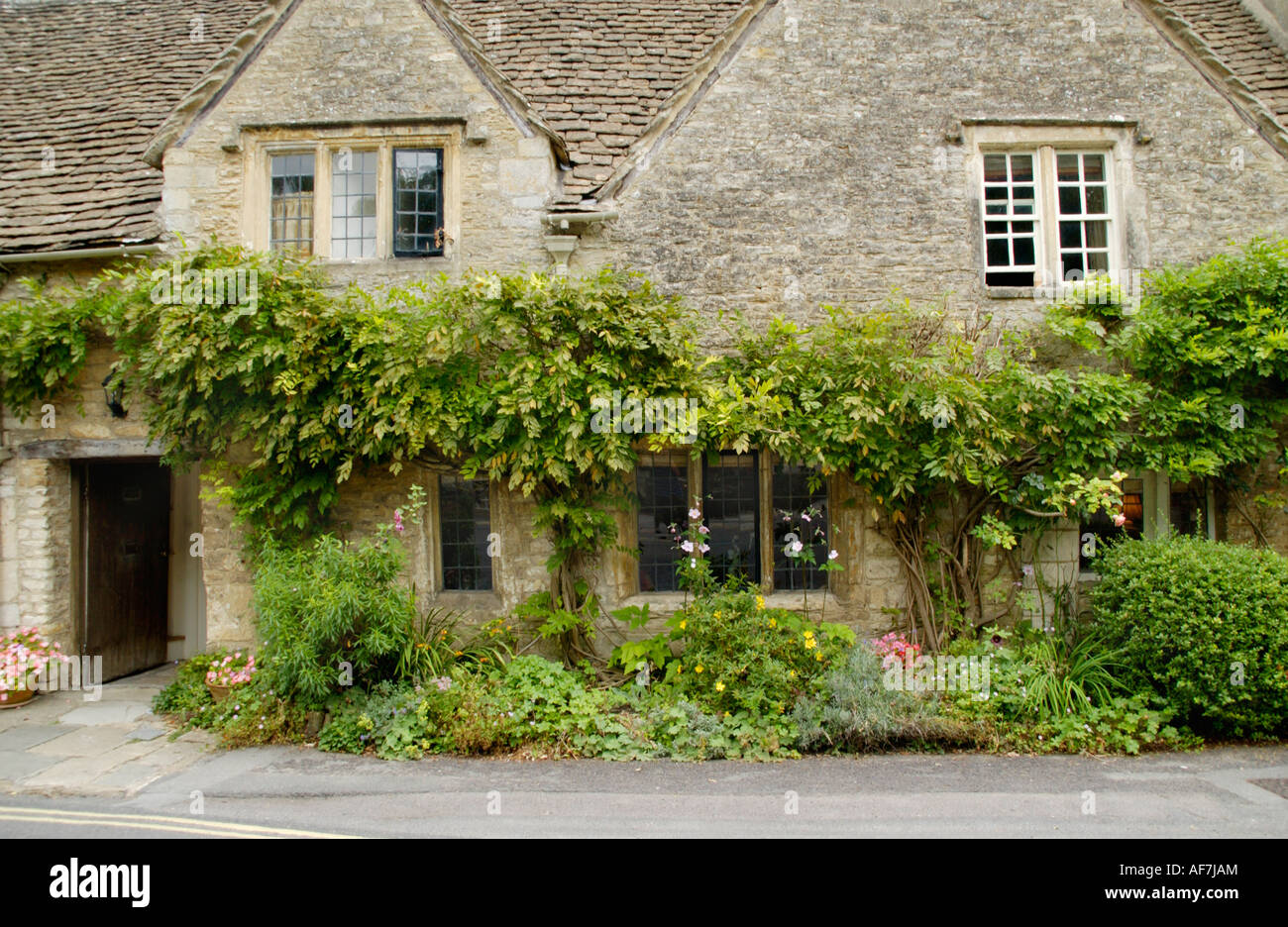 Traditional Cotswold terraced cottage in Castle Combe Wiltshire England UK Stock Photo