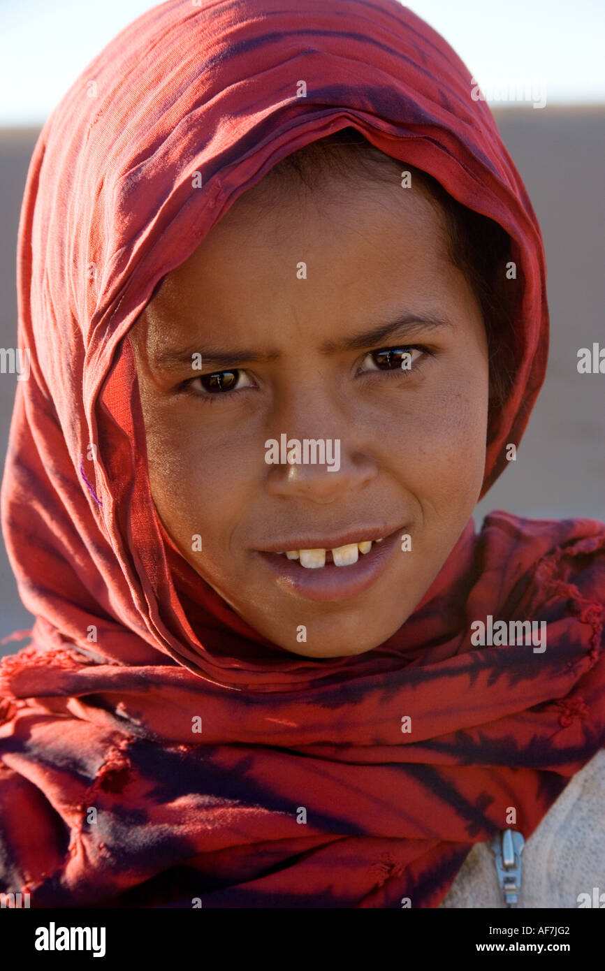 Tuareg Girl, Sahara Desert, Morocco Stock Photo