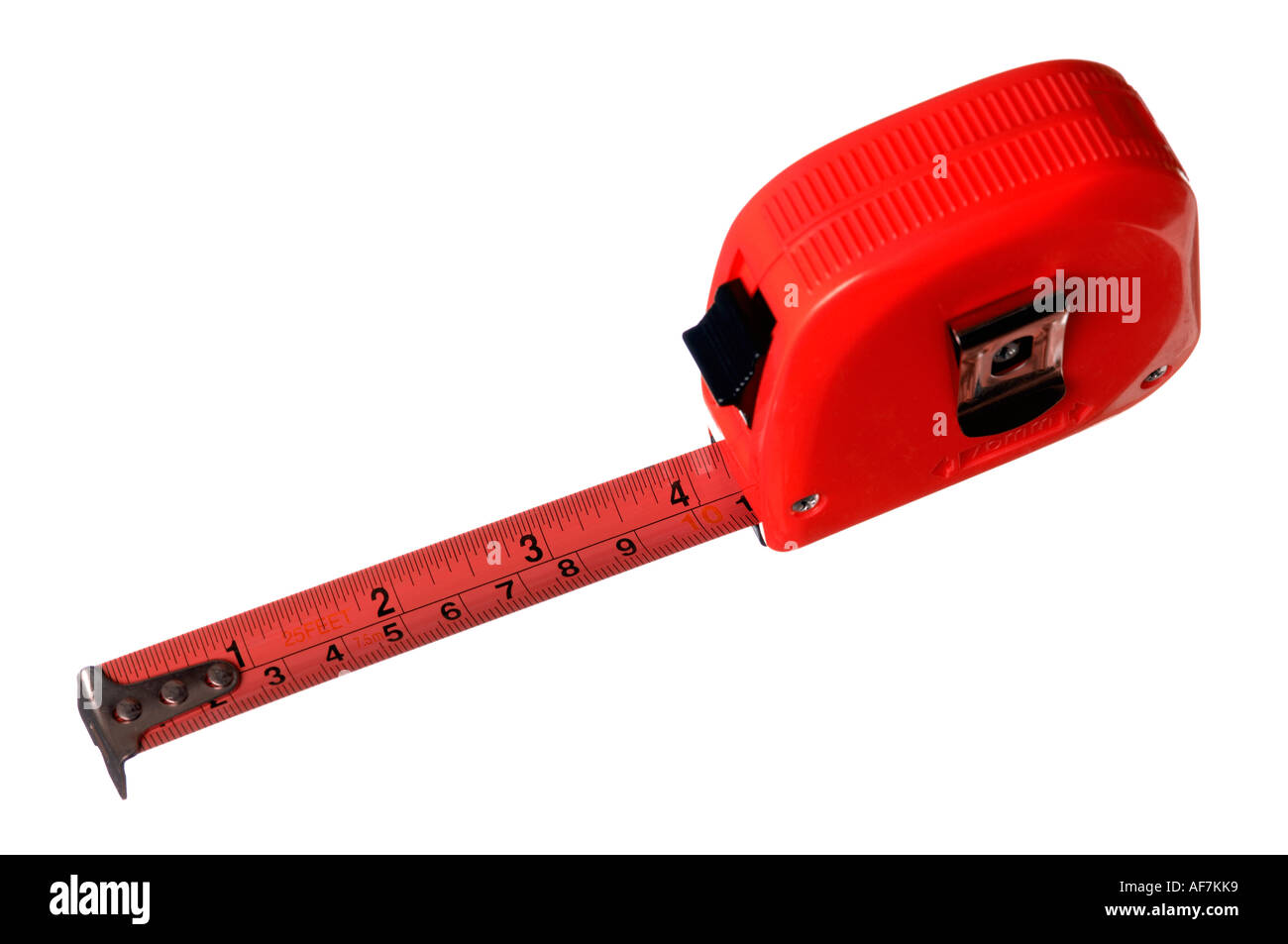 Red tape measure Stock Photo