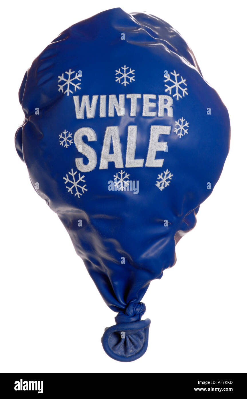 Deflated winter sale balloon Stock Photo