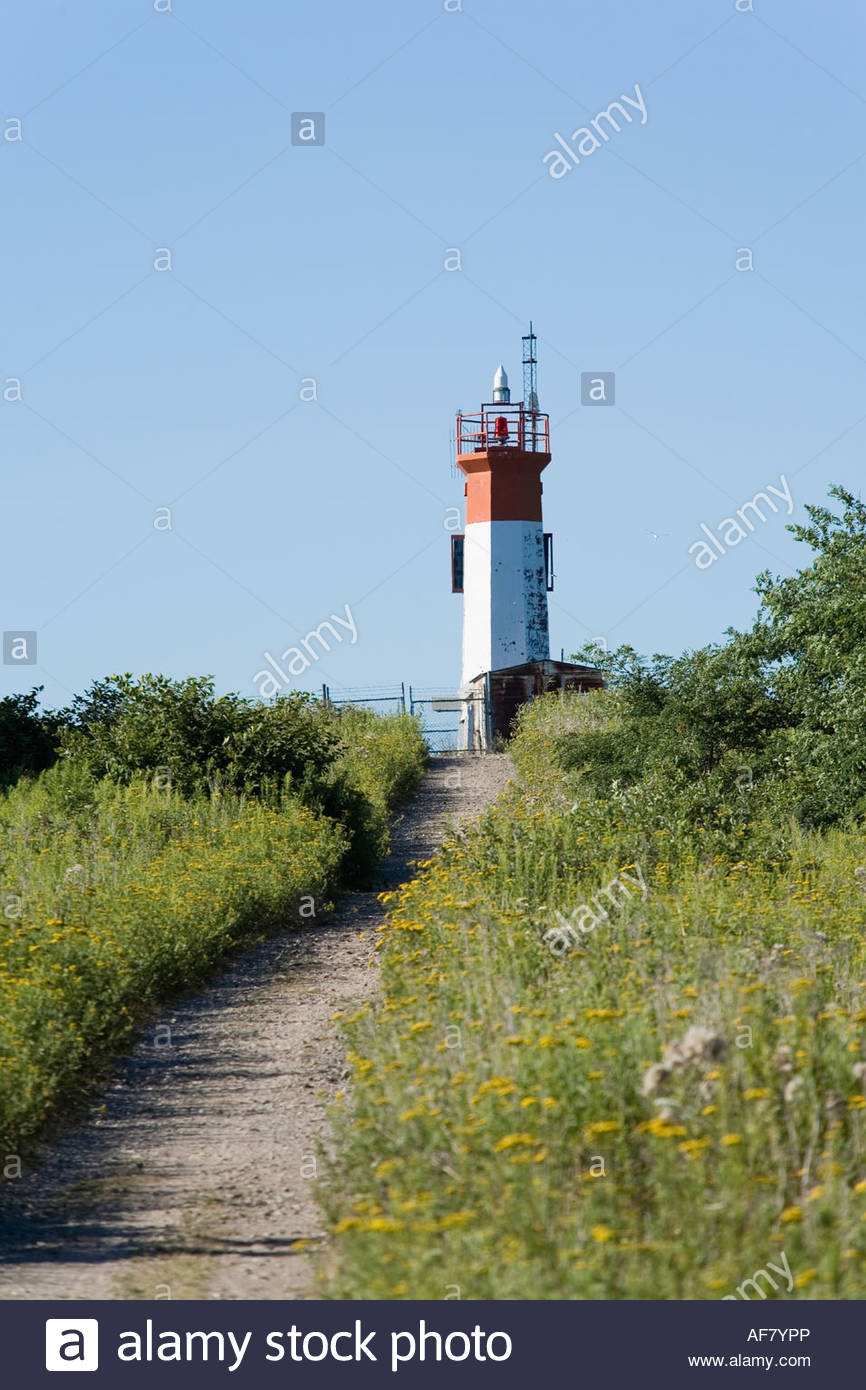 Lighthouse in Tommy Thompson Park in Toronto Ontario Canada Stock Photo