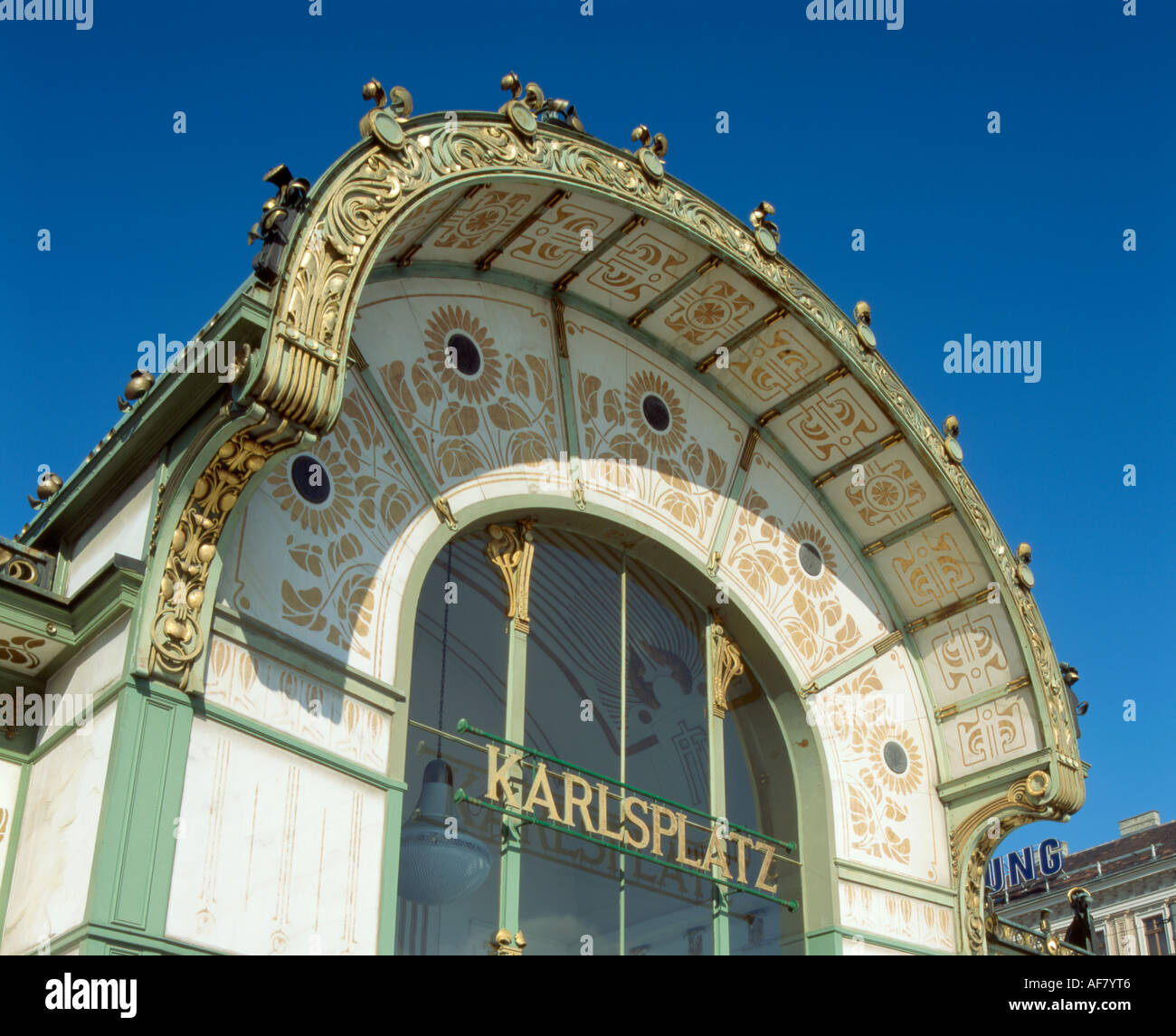 Otto Wagner's Karlsplatz pavilion, Vienna, Austria. Stock Photo