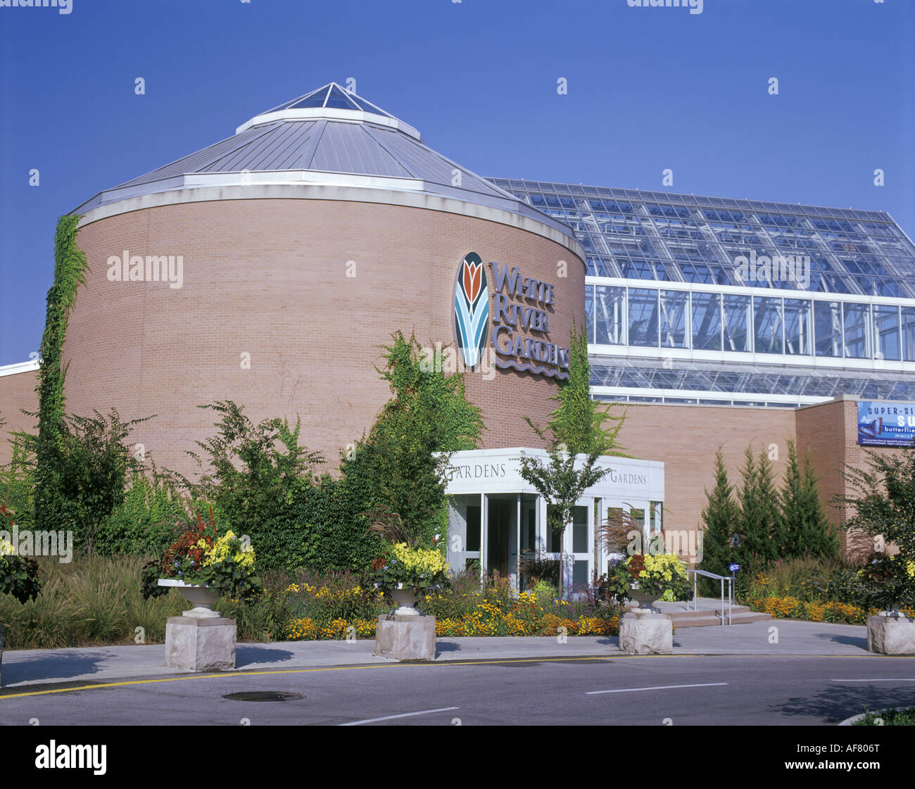 Entrance White River Gardens Indianapolis Indiana Usa Stock Photo