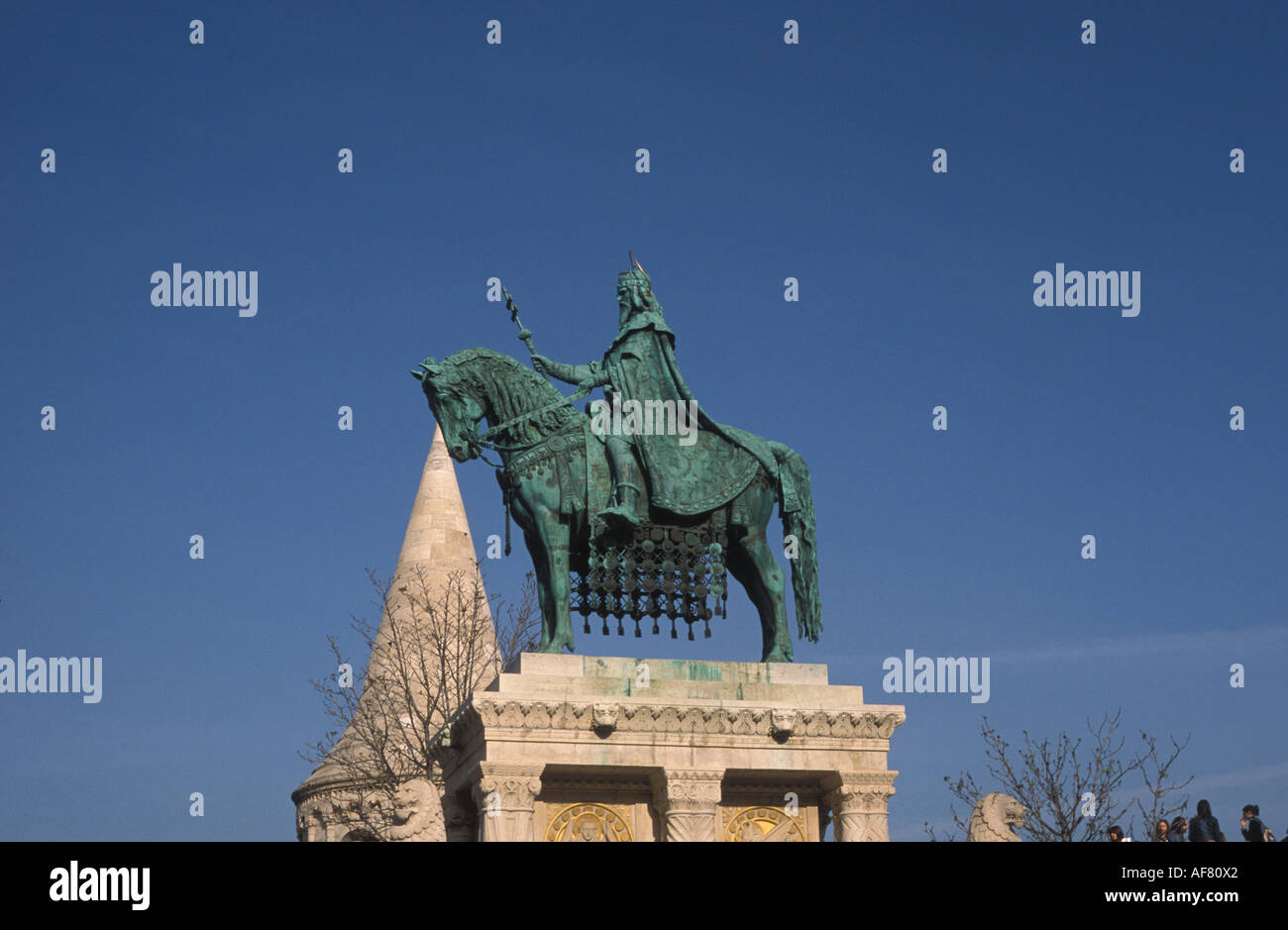 Statue Fisherman's Bastion Budapest Hungary Stock Photo Alamy