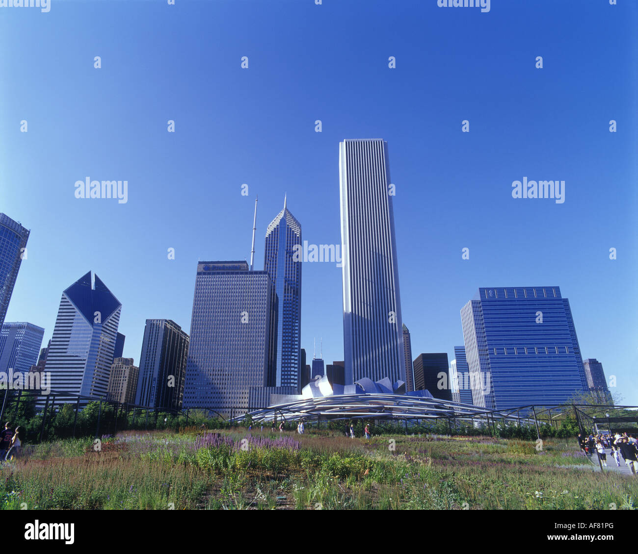GRANT PARK DOWNTOWN SKYLINE CHICAGO ILLINOIS USA Stock Photo - Alamy