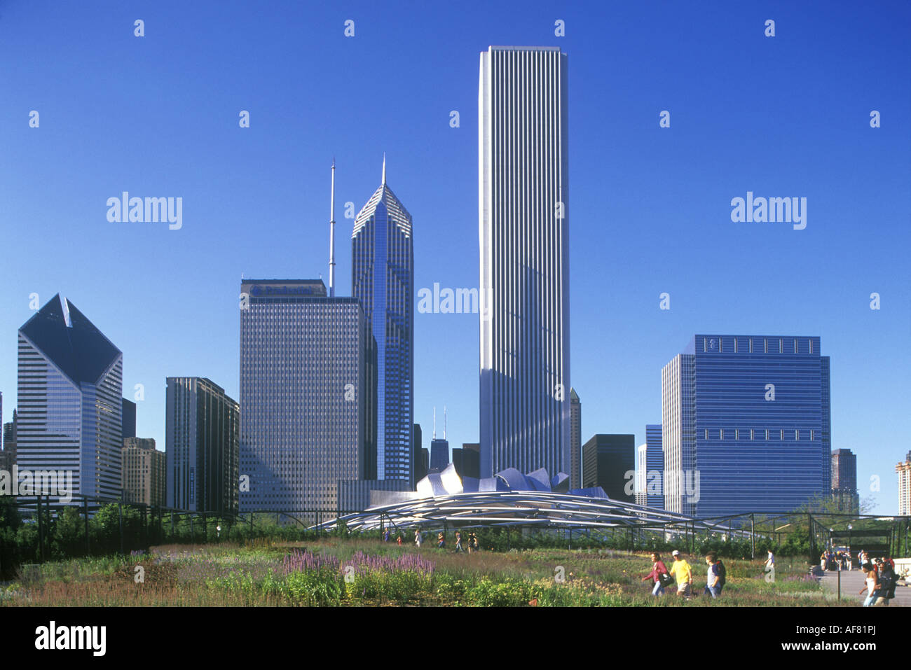 GRANT PARK DOWNTOWN SKYLINE CHICAGO ILLINOIS USA Stock Photo - Alamy