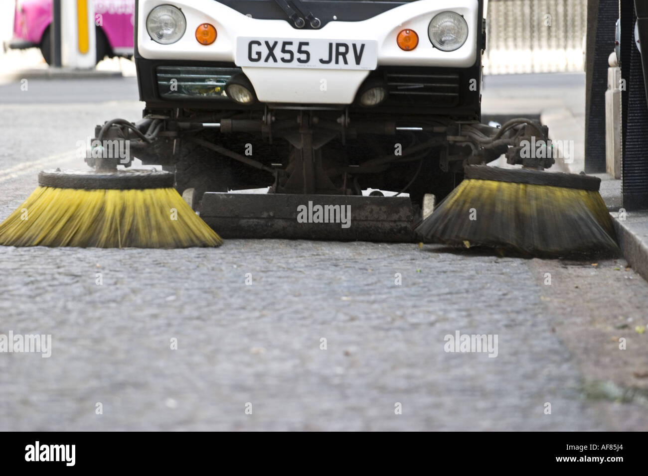 Road sweeping vehicle Stock Photo Alamy