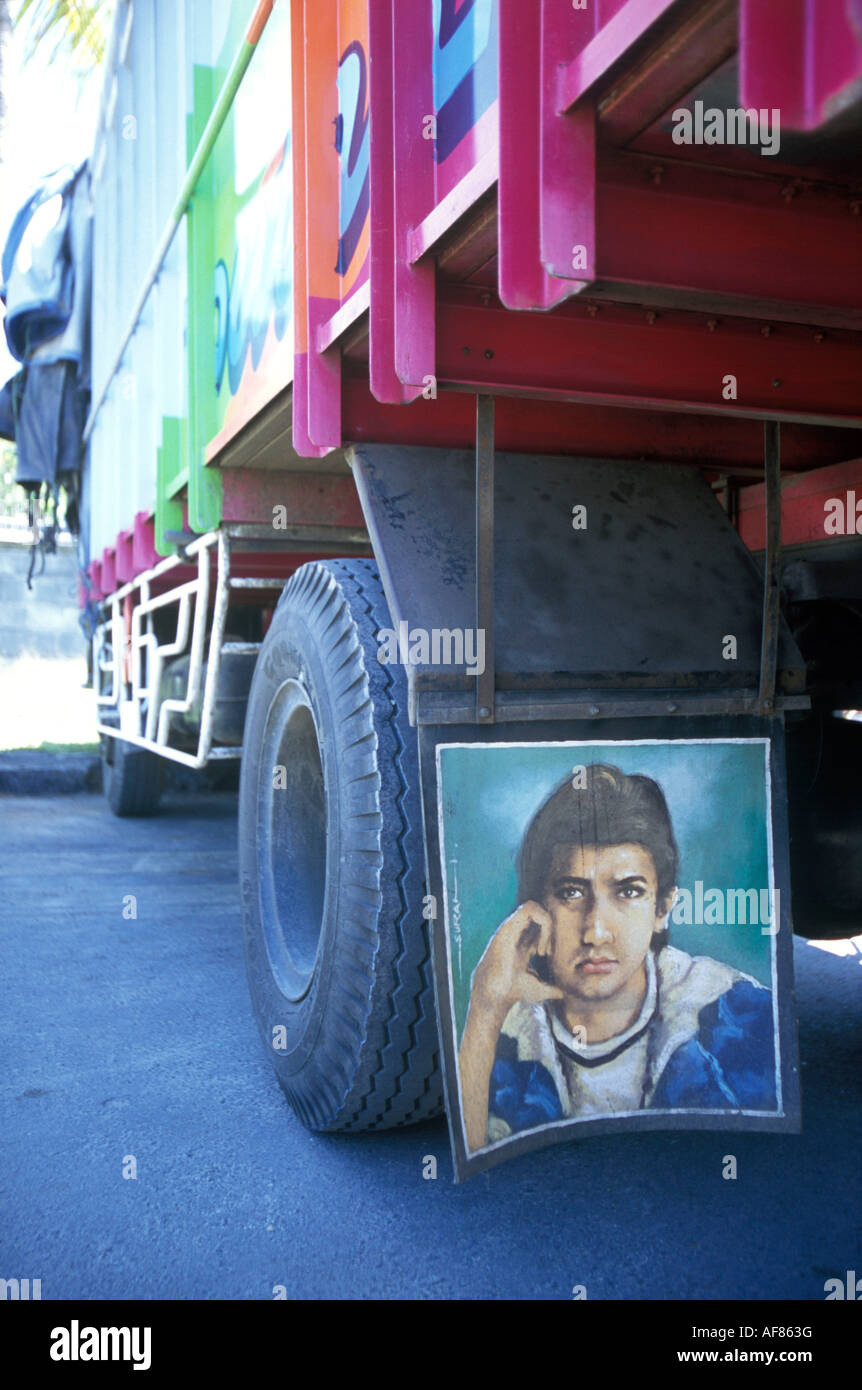 Portrait of Elvis Presley on lorry, Bali, Indonesia Stock Photo