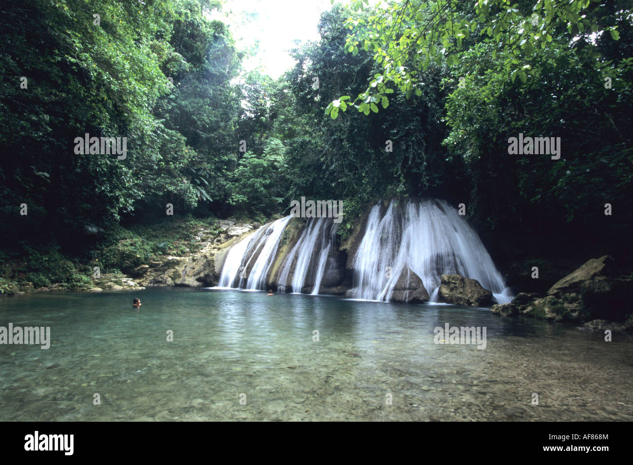View of Reach Falls, Near Muirton, Jamaica, Carribean Stock Photo
