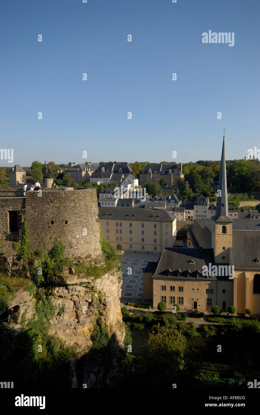 Luxembourg city, the Bock Promontory, Luxembourg, Europe Stock Photo