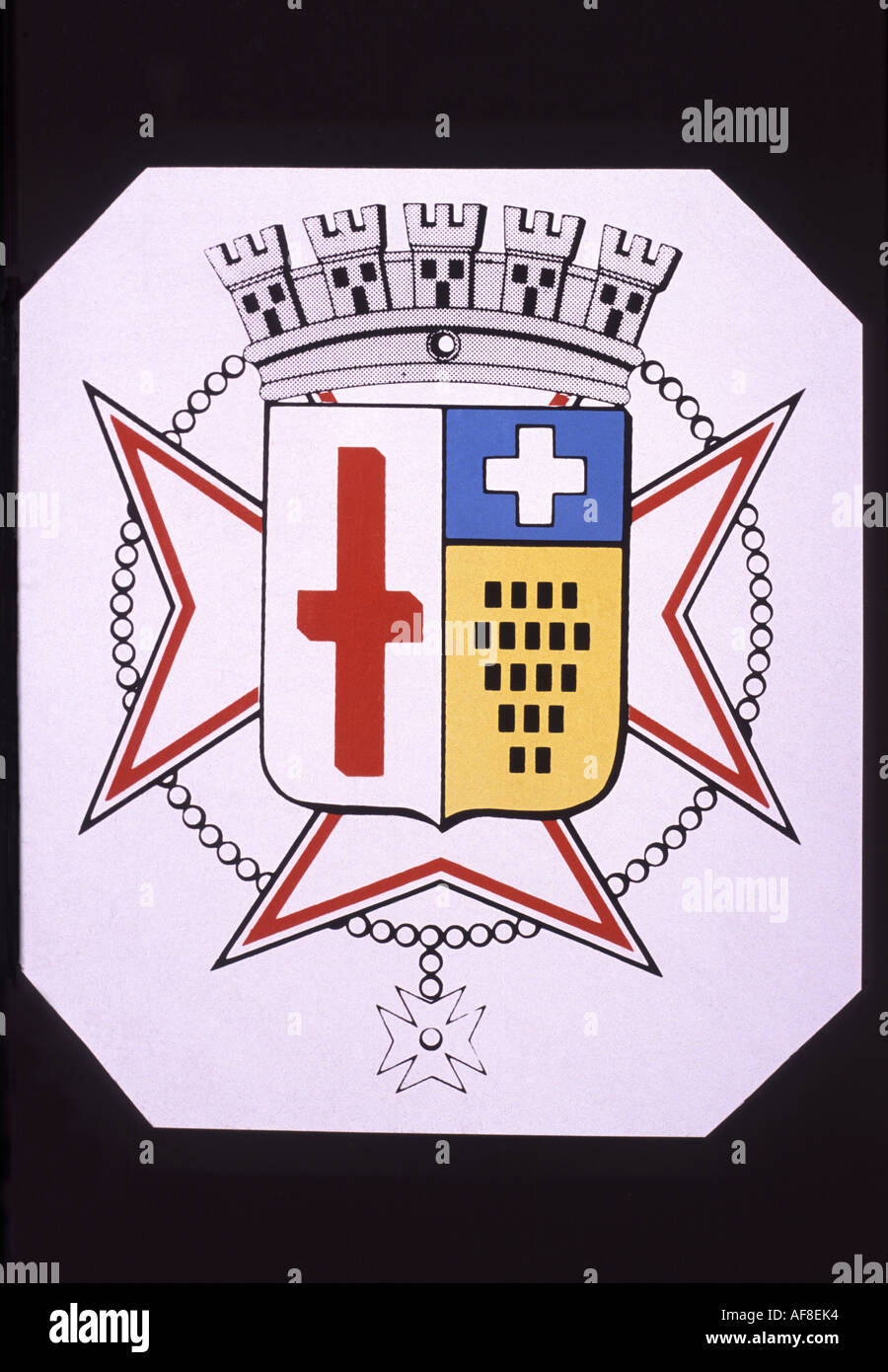 Insigne Ancien En Email - Blason Héraldique De Villedieu-les-Poêles - Signé A.Augis Lyon - Occasion