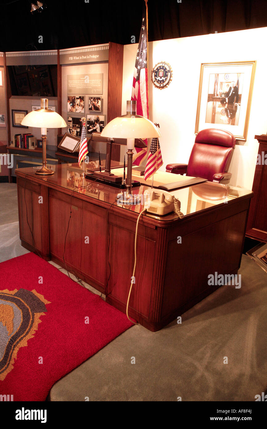 A desk in the J Edgar Hoover room, FBI, Scottish Rite Temple, Washington DC, United States, USA Stock Photo