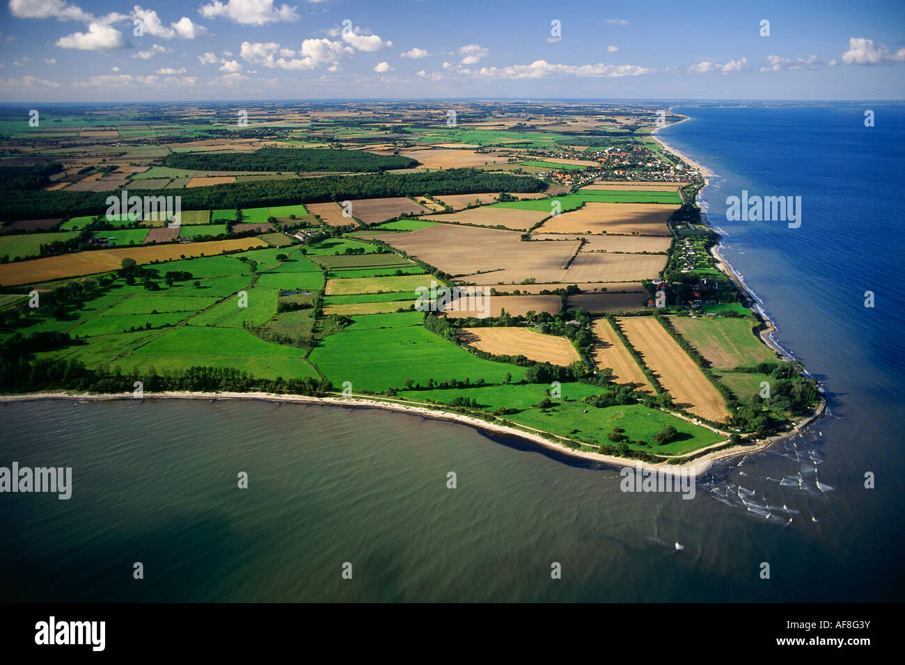 arial view of coast of Baltic Sea near Dahme, Schleswig-Holstein, Germany Stock Photo