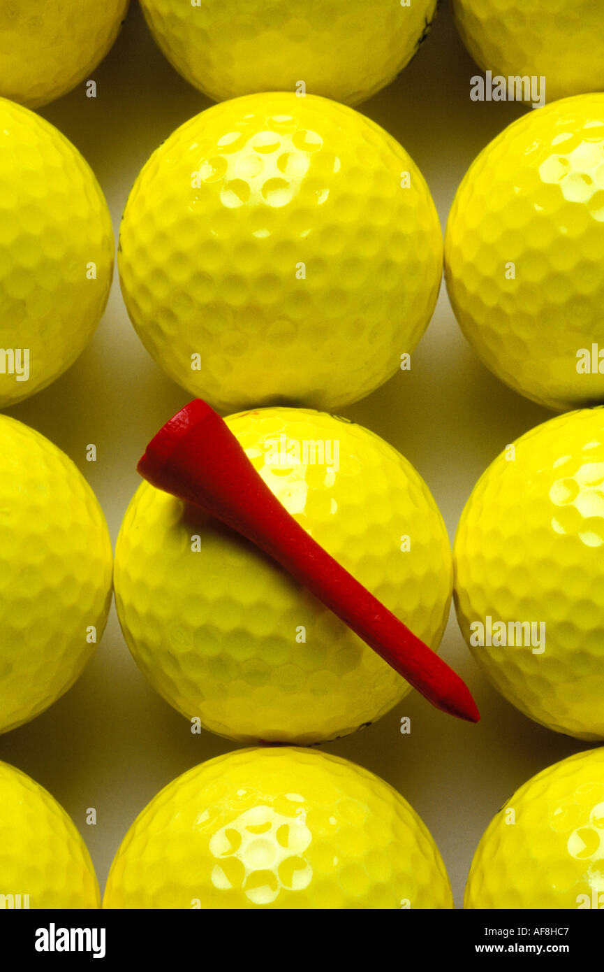 Yellow golf balls Stock Photo Alamy