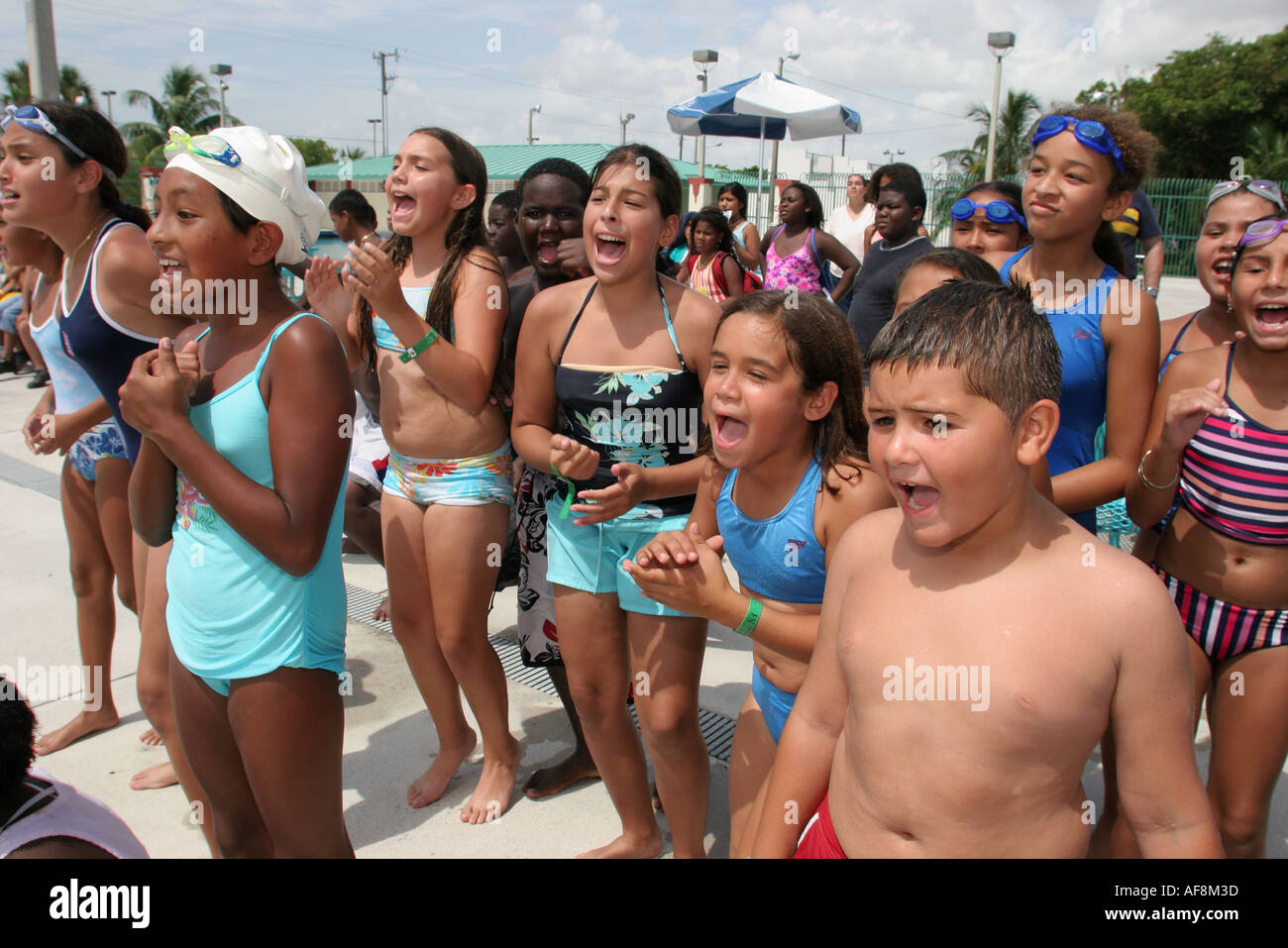 Florida Fl South Miami Hadley Park Miami Dade County Parks Summer Camp Program Swimming Hispanic Hispanics Latin Latino Latinos Ethnic Ethnics Stock Photo Alamy